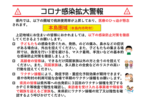 コロナ感染拡大警報