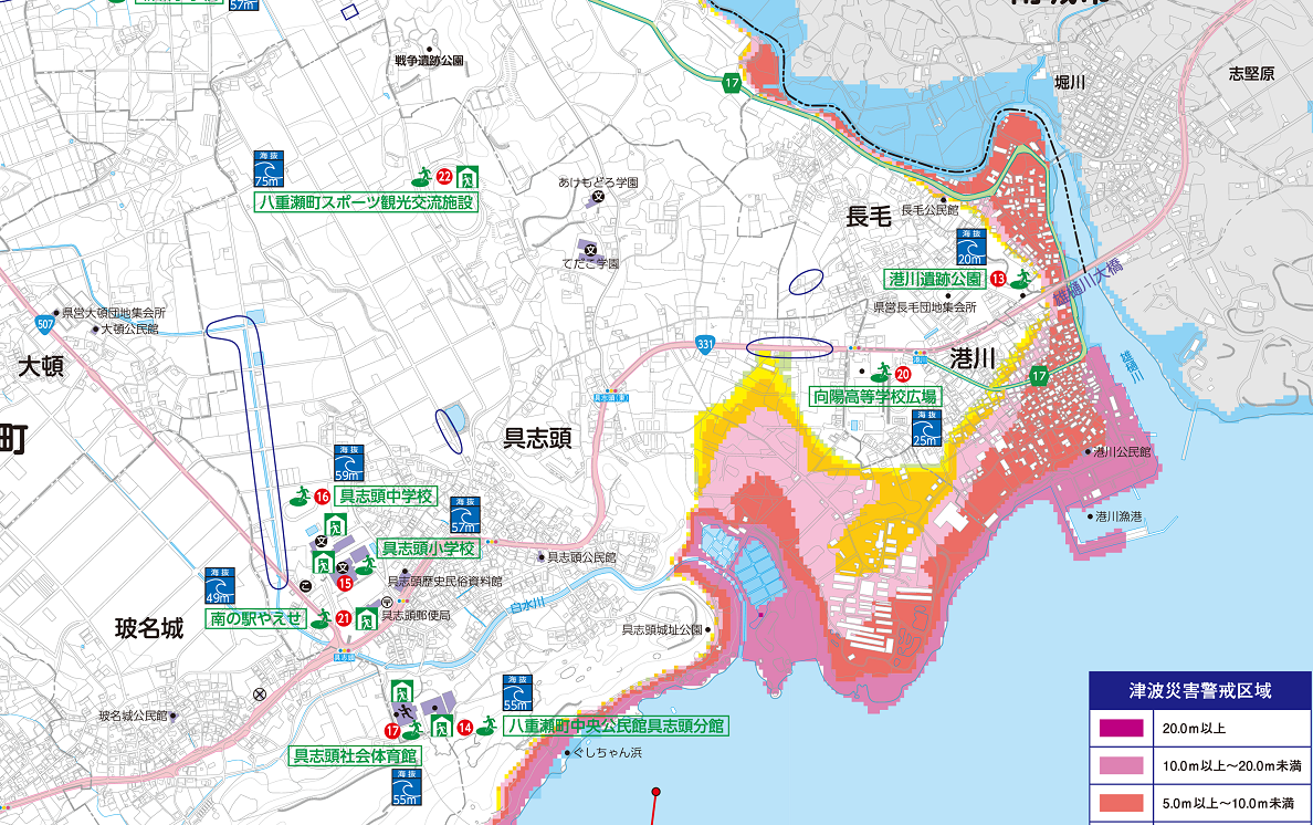 防災マップ沿岸付近1 防災マップ沿岸付近1
